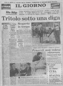 La prima pagina de Il Giorno