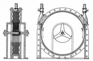 Disegno orginale dal brevetto della Turbina di Tesla