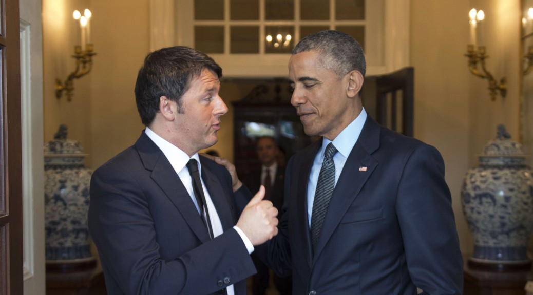 17/04/2015 Washington, il presidente degli Stati Uniti d'America Barack Obama incontra il presidente del Consiglio dei Ministri Matteo Renzi