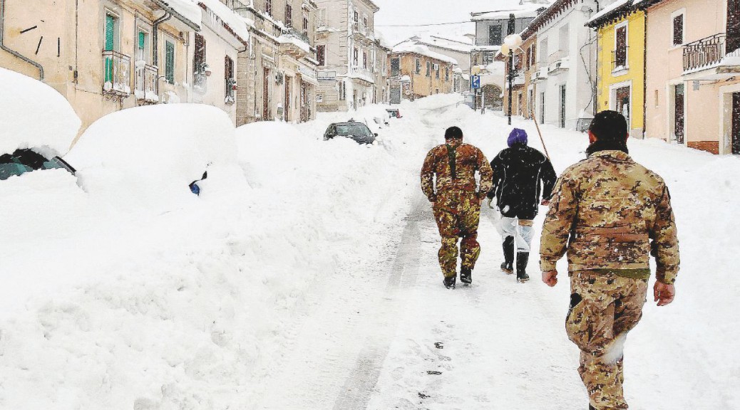 The village of Campotosto (AQ) covered with snow, in Abruzzo region, central Italy, epicenter of today's, Wednesday, new earthquakes, L'Aquila, Jan. 18, 2017. Today three earthquakes hit central Italy in the space of an hour, shaking the same region that suffered a series of deadly quakes last year. The tremors were also felt in Rome. ANSA/ CLAUDIO LATTANZIO
